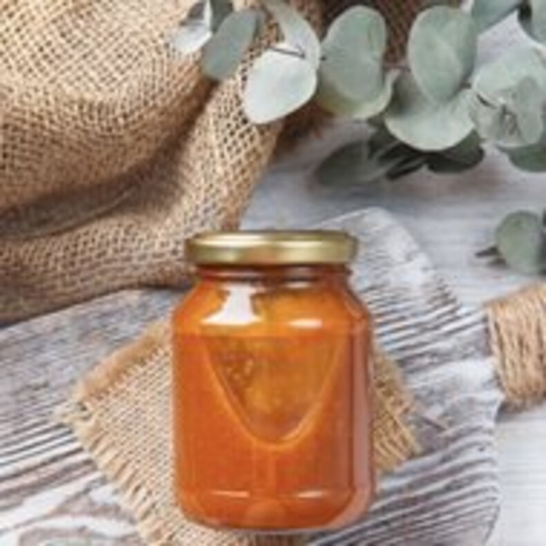 Облепиха перетертая на каменных жерновах и смешанная с мёдом. 300 г.